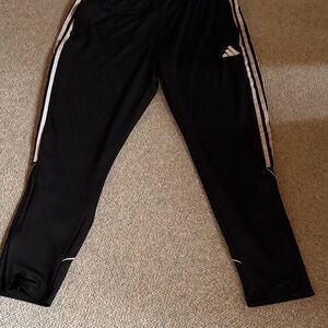 Adidas Black Joggers with White Accents